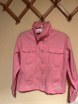 Cazadora vaquera rosa niña