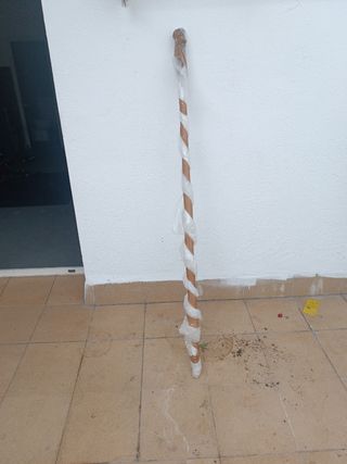 Bastón limpia piscinas madera