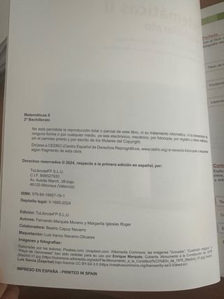 Matemáticas II 2º de bachillerato 