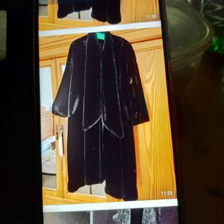 Abrigo mouton negro mujer talla 46