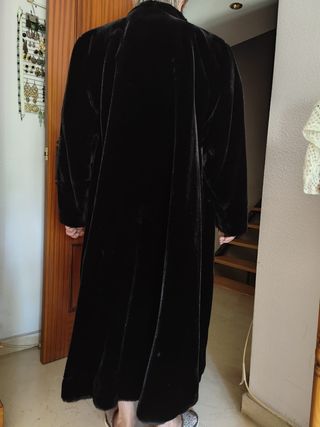 Abrigo mouton negro mujer talla 46