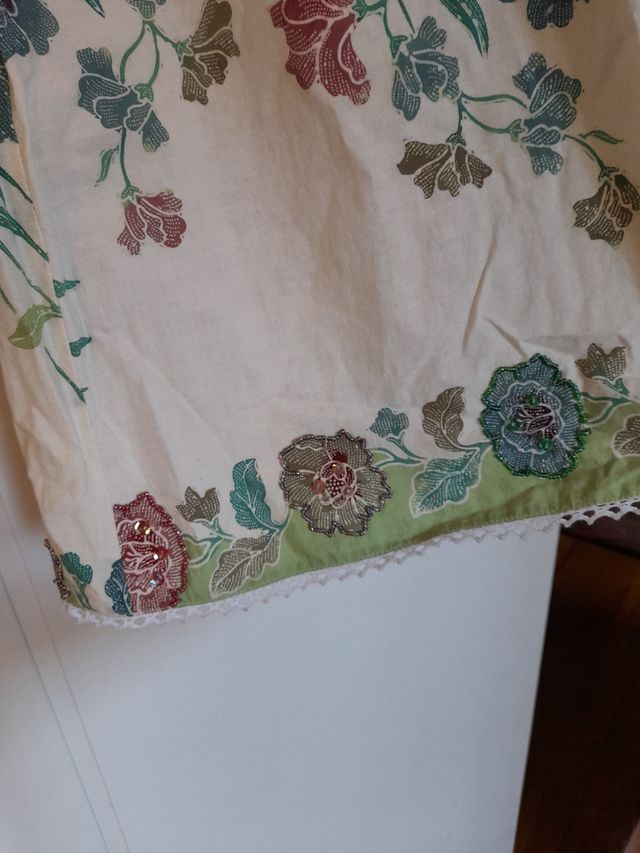 Vestido floral lino vintage