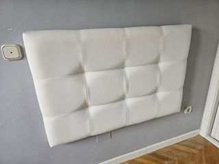 Cabecero cama blanco piel sintética