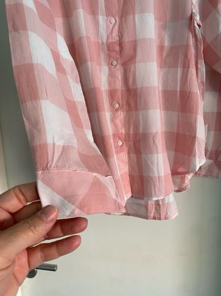 Blusa cuadros rosa HM