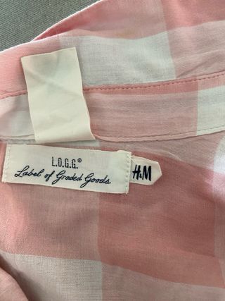Blusa cuadros rosa HM