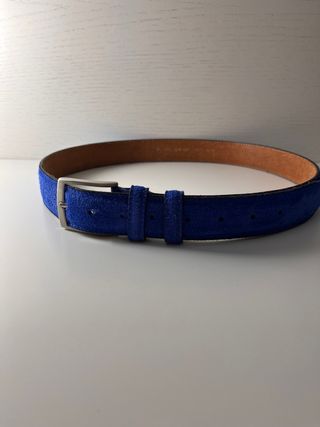 Cintura blu pelle scamosciata