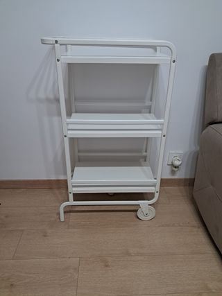 Carrito camarera blanco metal
