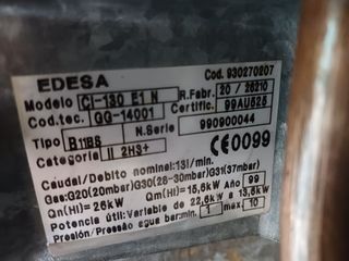 Calentador a gas Edesa CI-130E1N