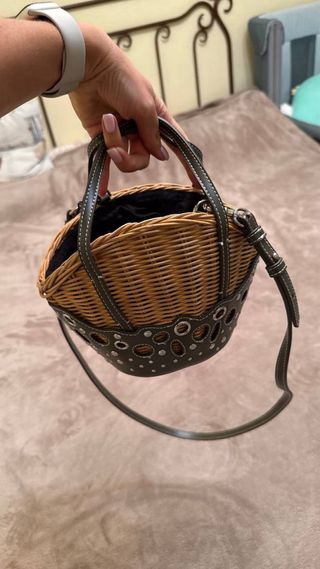 Bolso mimbre estilo rústico