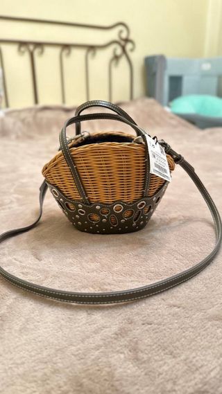 Bolso mimbre estilo rústico