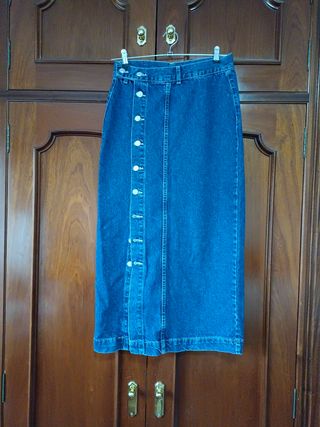 Falda vaquera midi azul