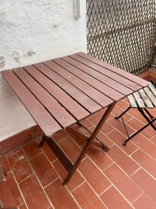 Mesa plegable jardín - marrón