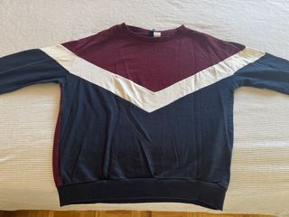 Jersey H&M tricolor talla S Azul, granate y blanco