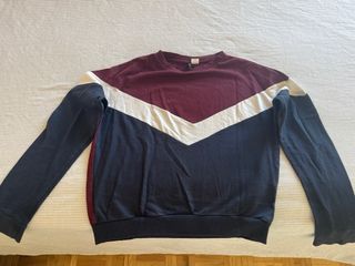 Jersey H&M tricolor talla S Azul, granate y blanco