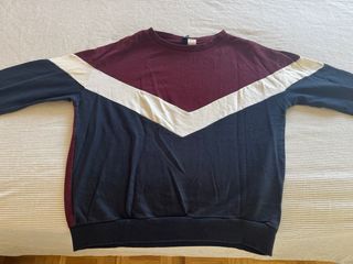 Jersey H&M tricolor talla S Azul, granate y blanco