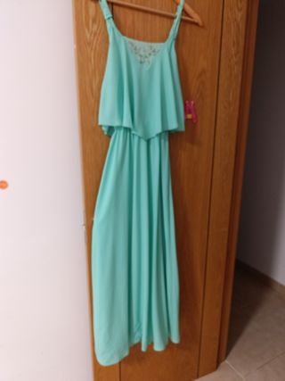 Vestido largo naf naf - turquesa
