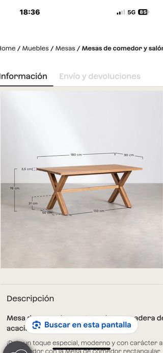 Mesa terraza Sklum - Madera