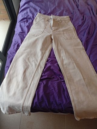 Jeans rectos beige mango teen XXS