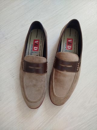 Mocasines V&D beige-marrón