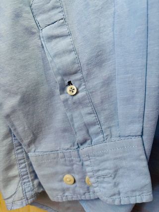 Camicia Tommy Hilfiger M cotone e lino celeste