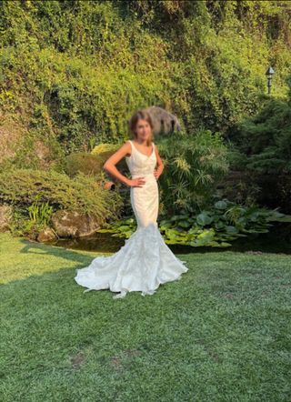 Vestido novia sirena cola