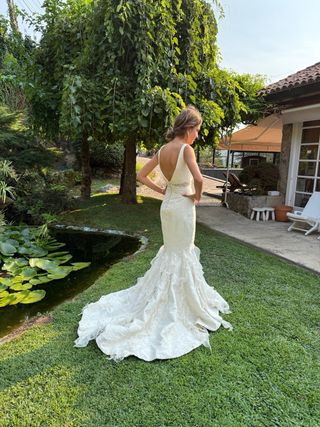 Vestido novia sirena cola