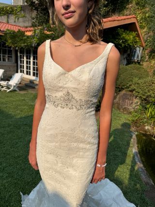 Vestido novia sirena cola