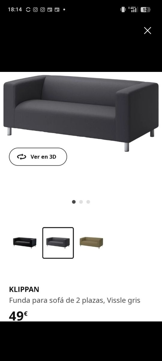 Sofá KLIPPAN blanco - 2 plazas