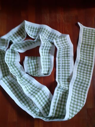 Tessuto a quadri verde e bianco