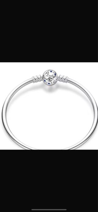 Pulsera Pandora plata azul suerte