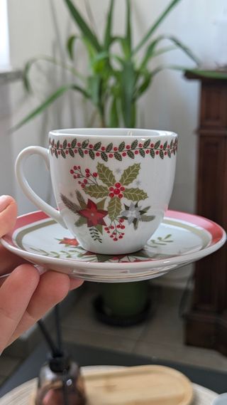 4 Tazze Caffè Natale Porcellana