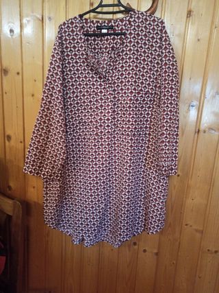 Camisola geométrica roja/blanca y malla de regalo