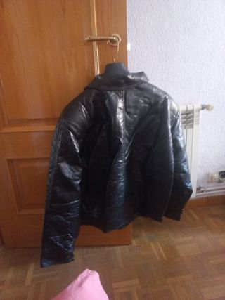 Cazadora negra piel | Talla L
