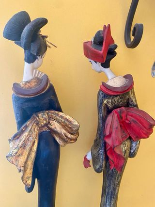 2 Geishas Decorativas - Pintadas a Mano