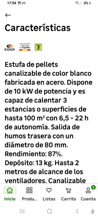 Estufa pellets - Blanca y Negra