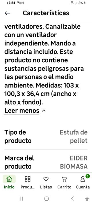 Estufa pellets - Blanca y Negra