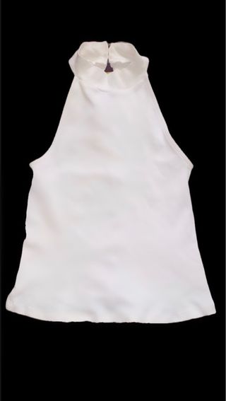 Top blanco cuello alto