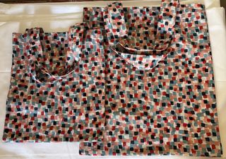 2 Bolsas tela hechas a mano, estampado casual