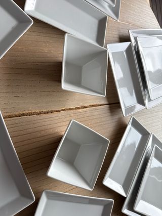 Vajilla porcelana blanca - 20 piezas