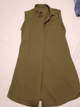 Vestido camisero verde oliva verano corto
