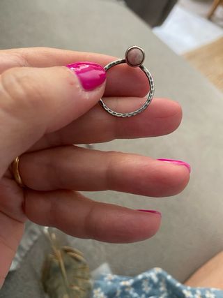 Joyas plata-rodocrosita: Pendientes & anillo