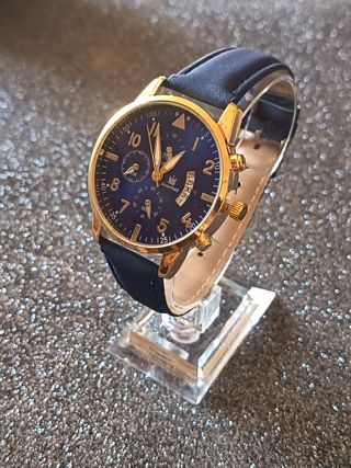 Reloj Shaarms Hombre Azul y Dorado