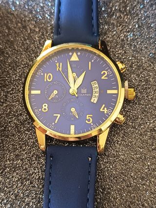 Reloj Shaarms Hombre Azul y Dorado
