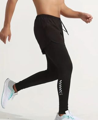 Mallas 2 en 1 running negras