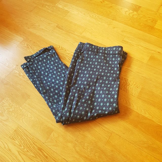 Pantalón Sfera Hombre Talla 44 Azul Estampado Mode