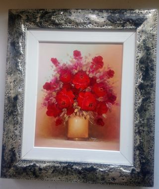 Cuadro flores rojas - naturaleza muerta