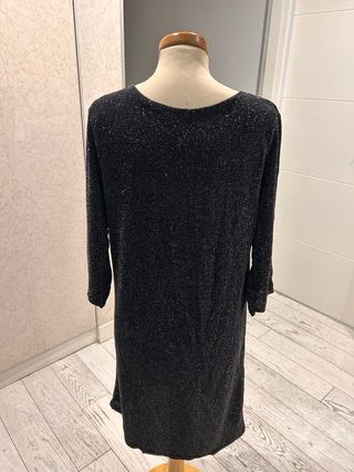 Vestido fiesta negro c/lentejuelas