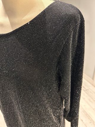 Vestido fiesta negro c/lentejuelas