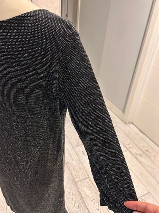 Vestido fiesta negro c/lentejuelas