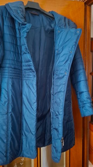 Parka acolchada azul mujer